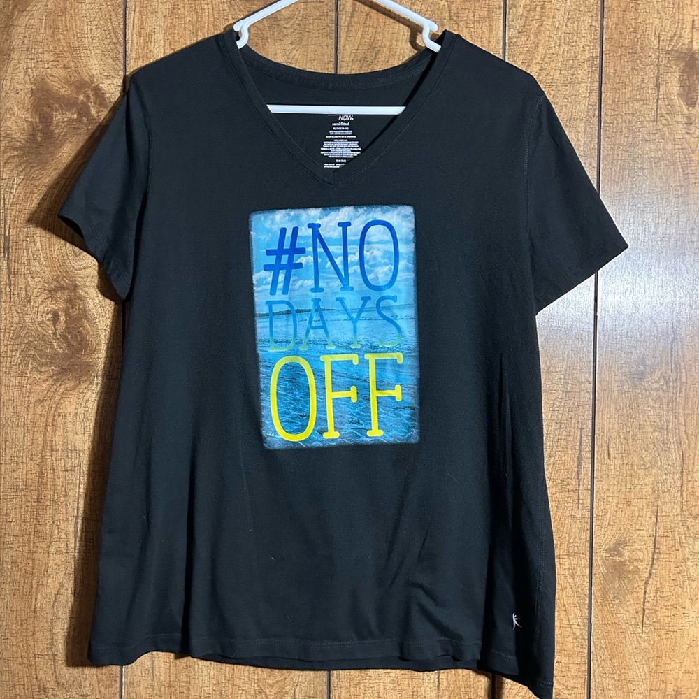 Danskin Now Black Semi-Fitted T-Shirt